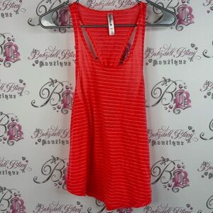 Kyodan tank top O ring open back stripes orange Red Striped Women's Tank Top